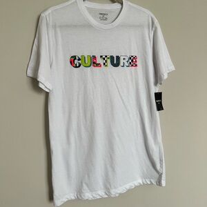 NWT Mens Forever 21 White Culture Graphic T-Shirt Medium